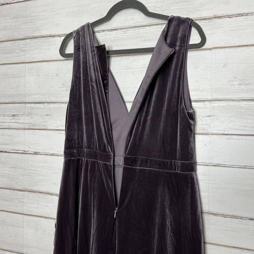 Lulu's Mauve Velvet V-Neck Maxi Dress - Picture 9 of 11